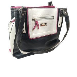 Bridge Road White/Black Satchel Handbag